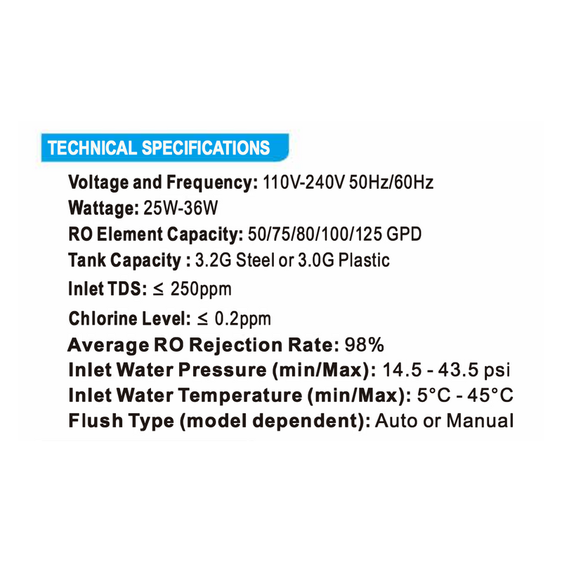 Filtr odwróconej osmozy Wassertech 190 l/dzień 5 etapowy + zbiornik