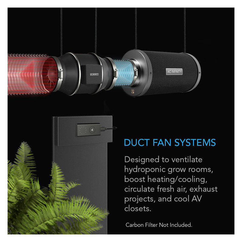Wentylator AC Infinity Quiet Inline 100mm 350m3/h 10 trybów + kontroler prędkości