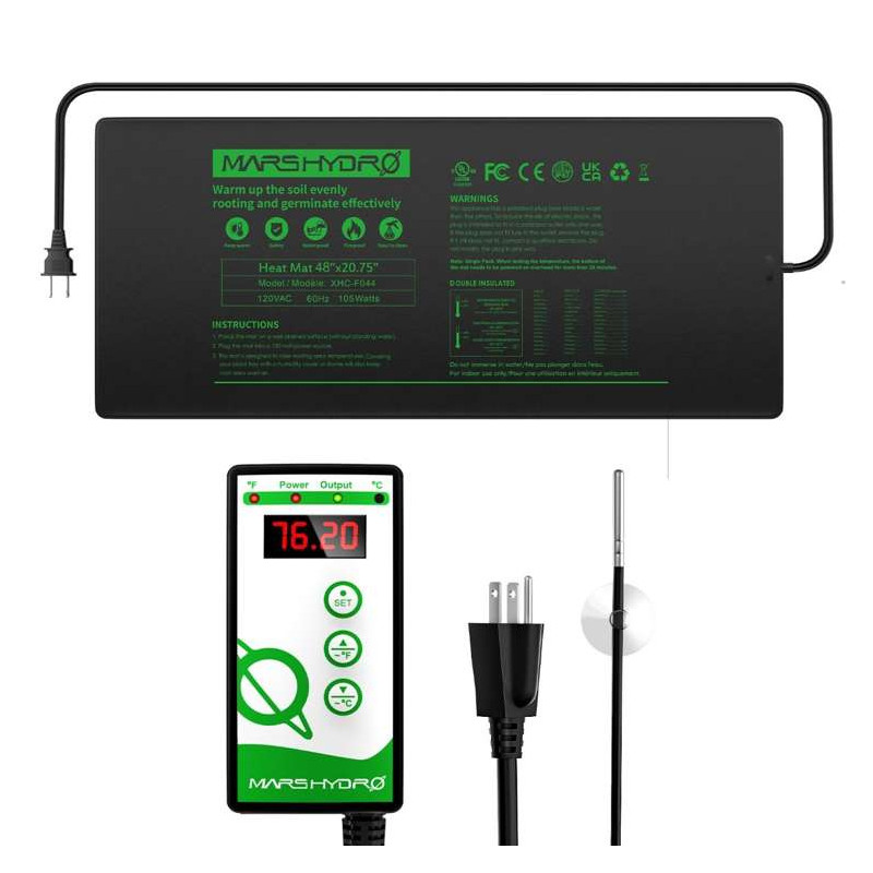 Mars Hydro Heating Mat 122 x 53cm 105W - mata grzewcza z termostatem do propagacji Mars Hydro Heating Mat 122 x 53cm 105W - mata grzewcza z termostatem do propagacji