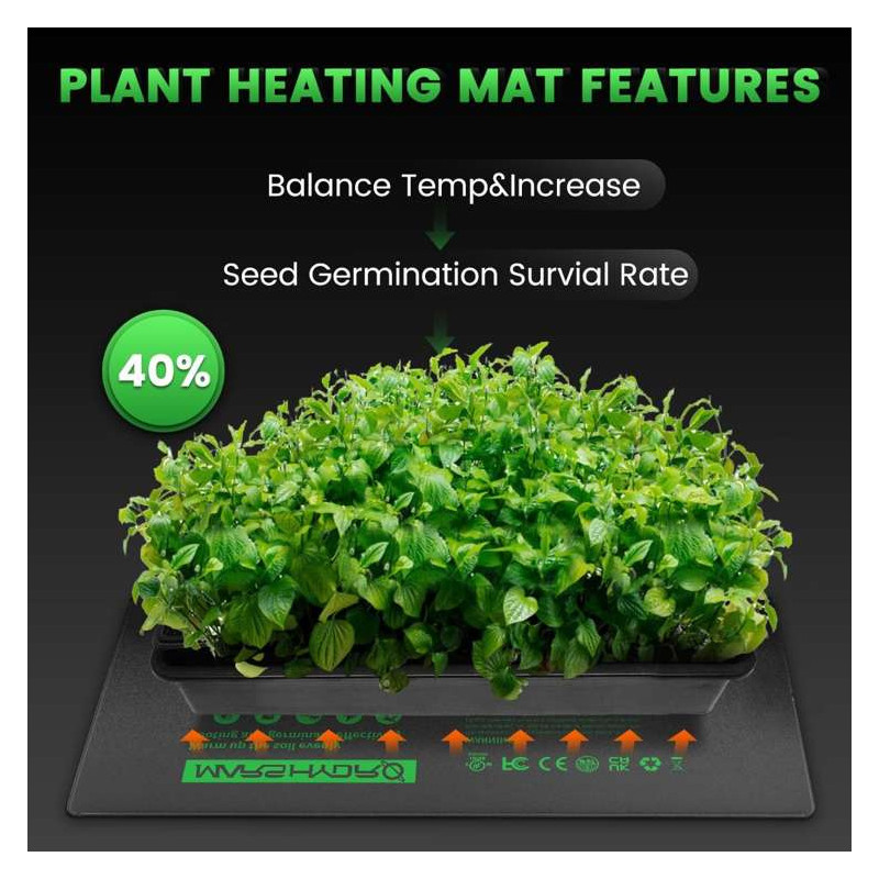 Mars Hydro Heating Mat 122 x 53cm 105W - mata grzewcza z termostatem do propagacji Mars Hydro Heating Mat 122 x 53cm 105W - mata grzewcza z termostatem do propagacji