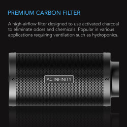 AC Infinity Carbon Filter fi 100mm 360 m3/h filtr węglowy premium AC Infinity Carbon Filter fi 100mm 360 m3/h filtr węglowy premium