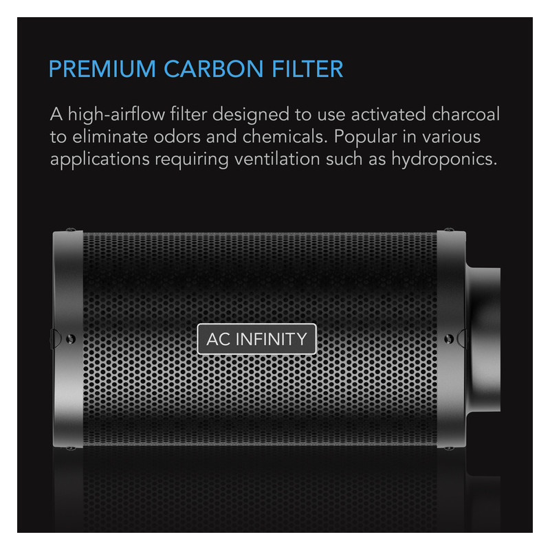 AC Infinity Carbon Filter fi 100mm 360 m3/h filtr węglowy premium AC Infinity Carbon Filter fi 100mm 360 m3/h filtr węglowy premium