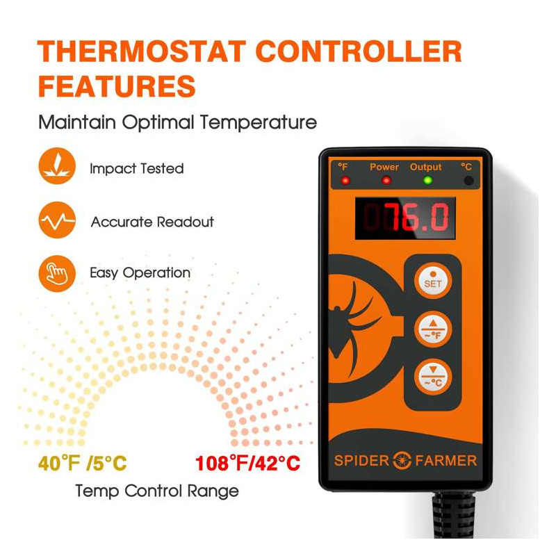 Spider Farmer Heating Mat 52 x 25cm 20W - mata grzewcza z termostatem do propagacji Spider Farmer Heating Mat 52 x 25cm 20W - mata grzewcza z termostatem do propagacji