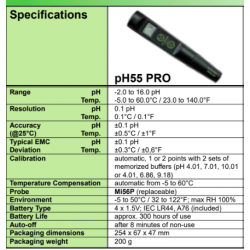 Profesjonalny miernik pH Milwaukee ph-55 / ph55 PRO Profesjonalny miernik pH Milwaukee ph-55 / ph55 PRO