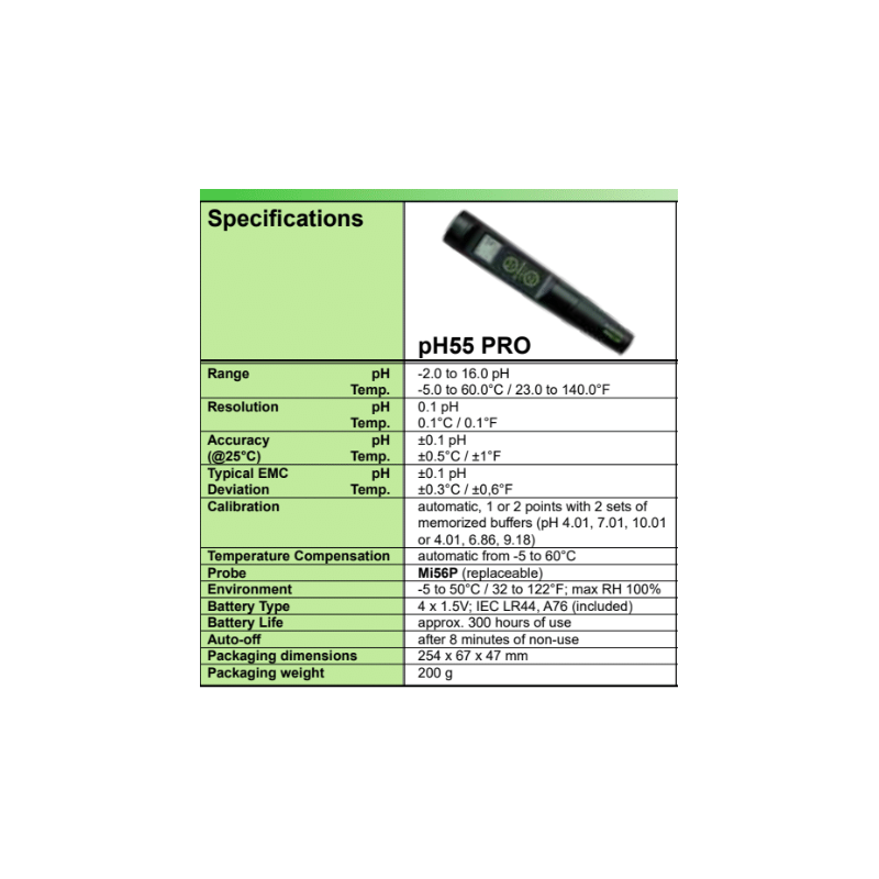 Profesjonalny miernik pH Milwaukee ph-55 / ph55 PRO Profesjonalny miernik pH Milwaukee ph-55 / ph55 PRO