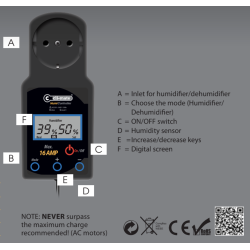 Regulator wilgotności Cli-mate HU-16 z czujnikiem wilgotności