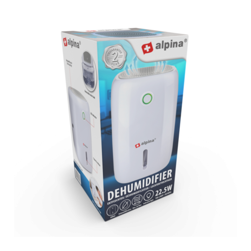 Alpina Mini Osuszacz powietrza 0.3L/D 22.5W | zbiornik 800 ml Alpina Mini Osuszacz powietrza 0.3L/D 22.5W | zbiornik 800 ml