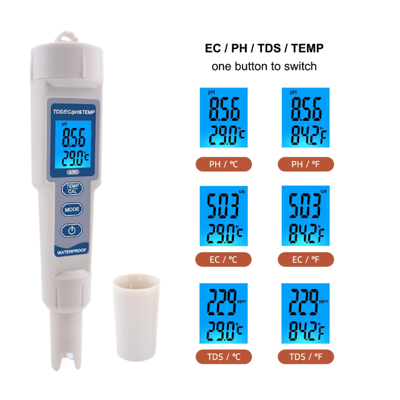 Miernik pH/ATC//TDS/EC/ temperatury 4in1