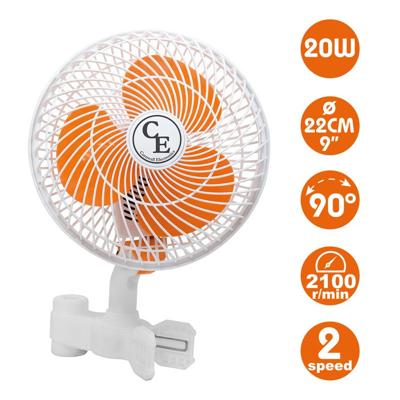 Wentylator Cornwall Electronics Oscillating 20W 2speed oscylujący ø22cm