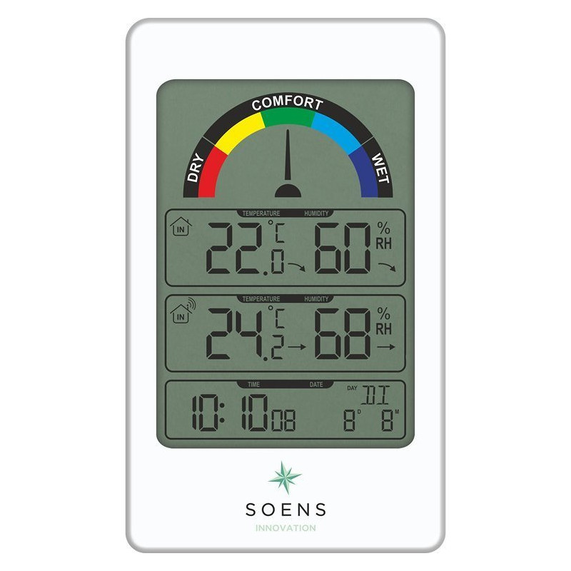 Stacja pogody 2measure - termometr, higrometr, RCC (mierzy wilgotność&temp na zew. czujniku)