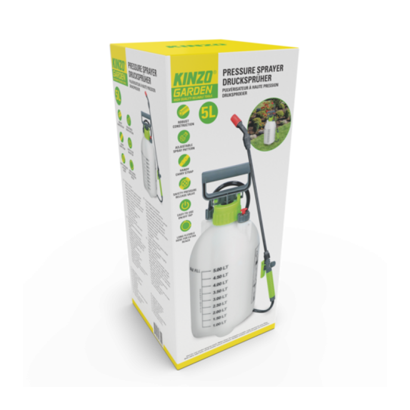 Kinzo spryskiwacz ciśnieniowy / opryskiwacz ogrodniczy do roślin 5L