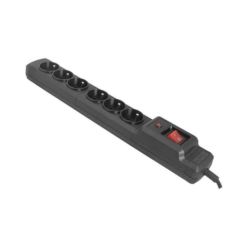 Przedłużacz sieciowy listwa 6 gniazd z uziemieniem i wyłącznikiem prądu -  3m