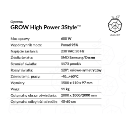 Bilberry GROW LED 600W - wielofunkcyjna lampa FULL SPEKTRUM / DIMMER / TIMER Bilberry GROW LED 600W - wielofunkcyjna lampa FULL SPEKTRUM / DIMMER / TIMER