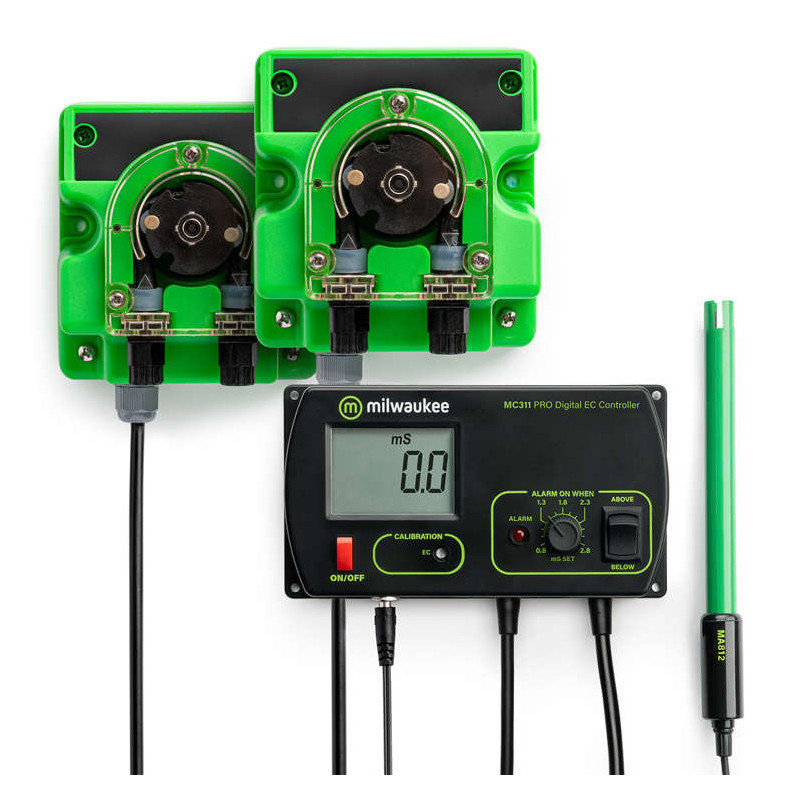 Monitor i kontroler EC Milwaukee MC745 PRO + 2x pompa dozująca nawóz Monitor i kontroler EC Milwaukee MC745 PRO + 2x pompa dozująca nawóz
