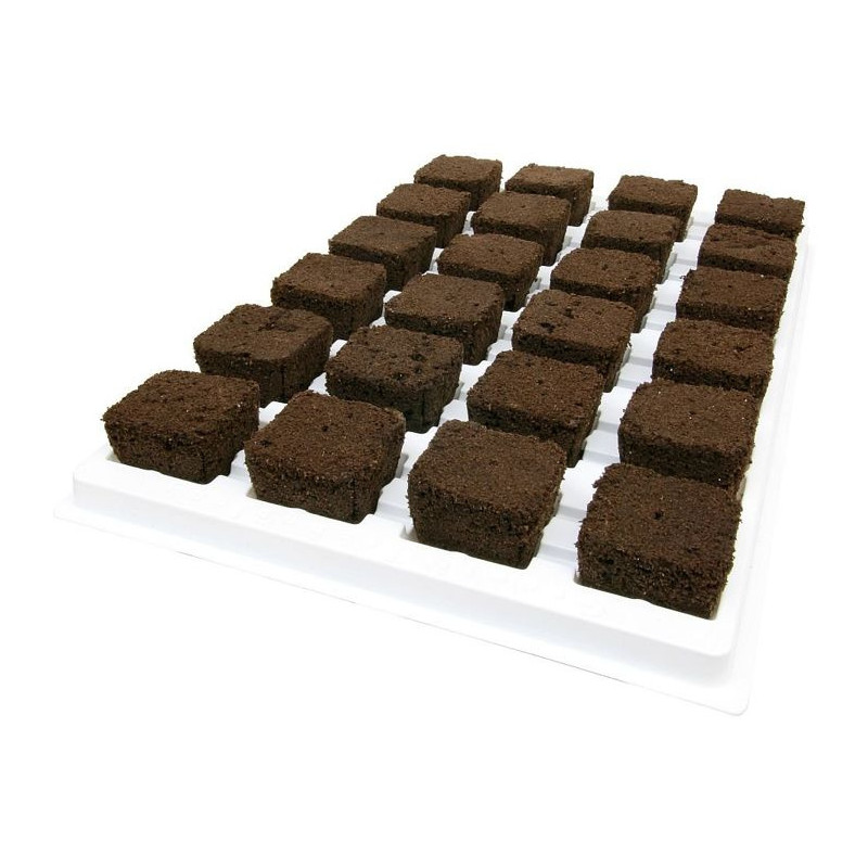 Growth Technology Root Riot Tray - kostki gąbki torfowe do sadzonek / klonów taca 24szt Growth Technology Root Riot Tray - kostki gąbki torfowe do sadzonek / klonów taca 24szt