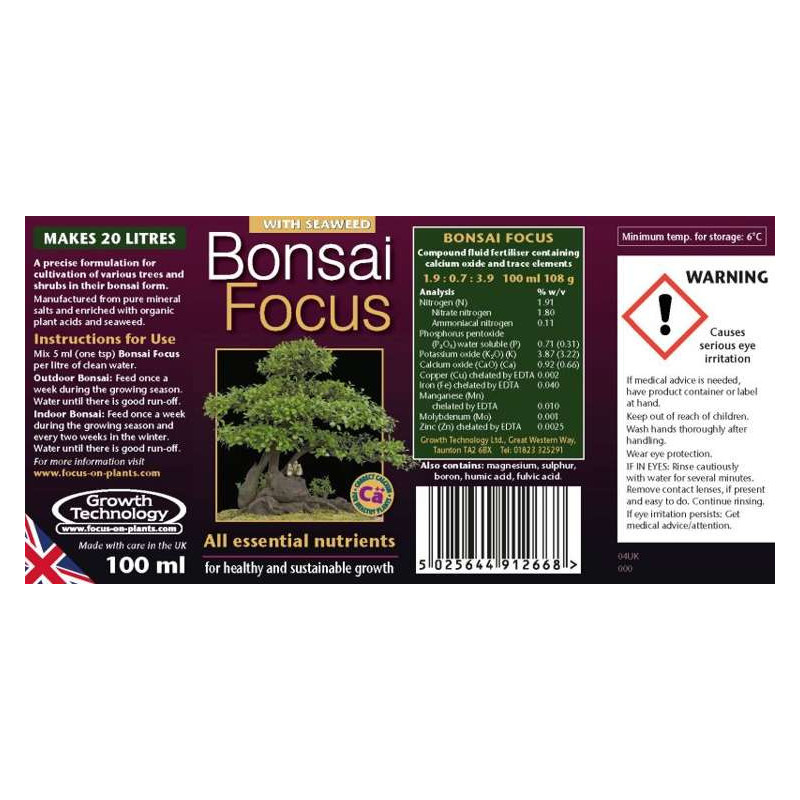 Growth Technology Bonsai Focus zbilansowana odżywka dla roślin bonsai 300ml Growth Technology Bonsai Focus zbilansowana odżywka dla roślin bonsai 300ml