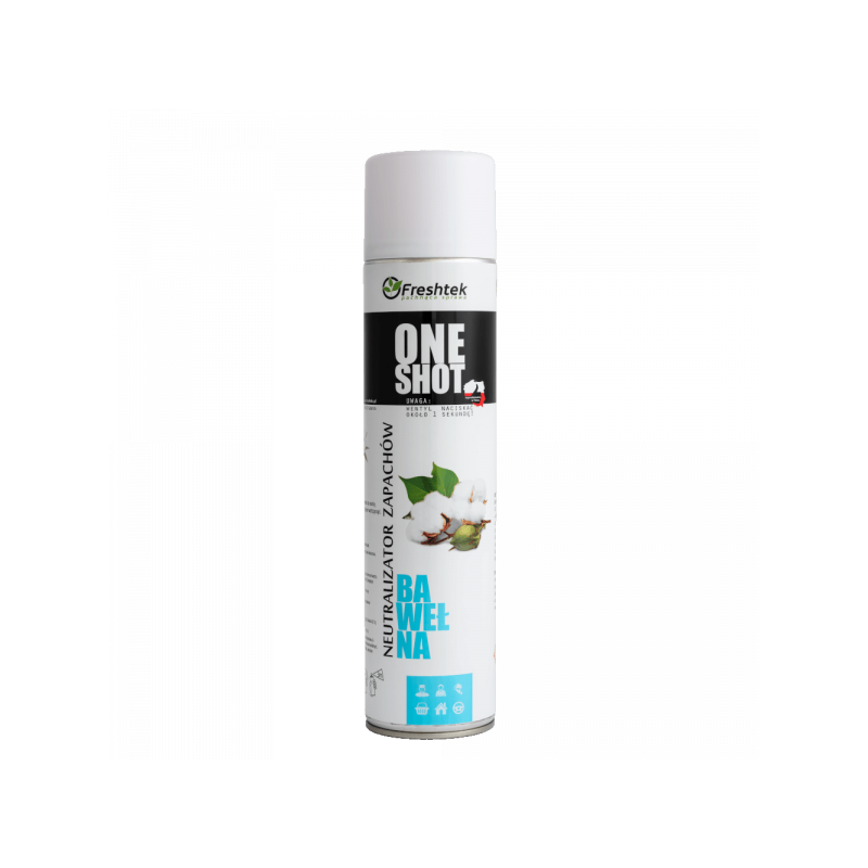 Freshtek ONE SHOT Bawełna Spray 600ml - neutralizator zapachu