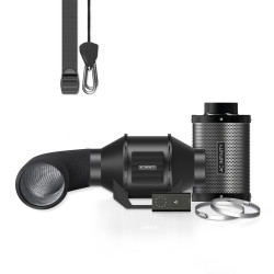 Zestaw wentylacyjny AC Infinity 150mm - wentylator kanałowy z reg. prędkości, filtr węglowy i przewody