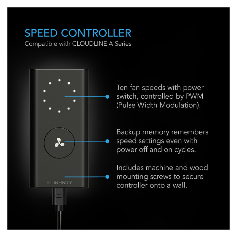 Zestaw wentylacyjny AC Infinity 150mm - wentylator kanałowy z reg. prędkości, filtr węglowy i przewody