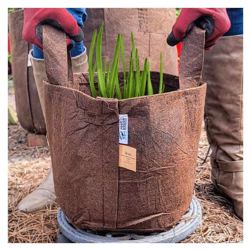 Growbag Root Pouch doniczka materiałowa 43x38cm 56L z uchwytami brązowa