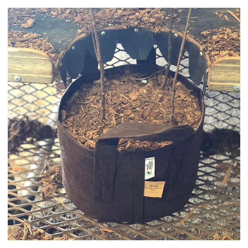 Growbag Root Pouch doniczka materiałowa 38x40cm 45L z uchwytami brązowa