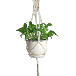 Kwietnik wiszący 95cm makrama z 3 koralikami mph28 Kwietnik wiszący 95cm makrama z 3 koralikami mph28