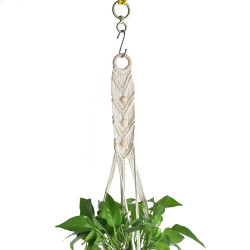 Kwietnik wiszący 95cm makrama z 3 koralikami mph28 Kwietnik wiszący 95cm makrama z 3 koralikami mph28