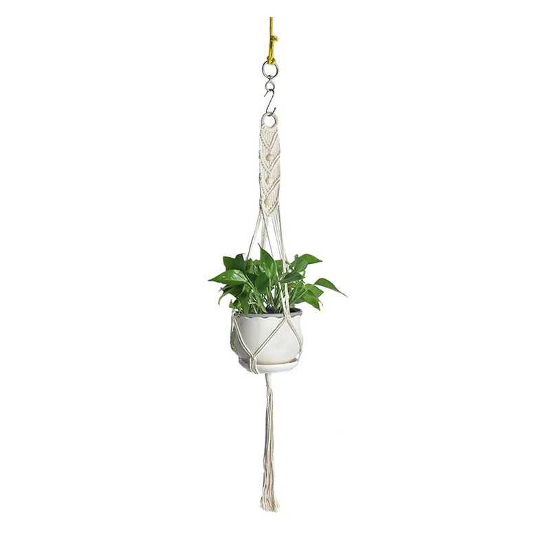 Kwietnik wiszący 95cm makrama z 3 koralikami mph28 Kwietnik wiszący 95cm makrama z 3 koralikami mph28