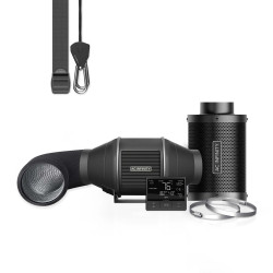 Zestaw wentylacyjny AC Infinity 100mm - wentylator kanałowy z inteligentnym kontrolerem temp. i wilgotności, filtr węglowy i prz
