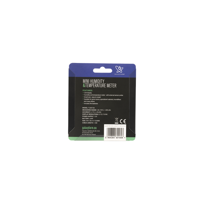 GALAXYFARM Mini Humidity & Temperature Meter - mini termometr i higrometr (pomiar na czujniku)