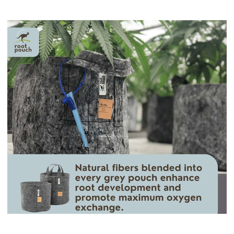 Growbag Root Pouch doniczka materiałowa 29x36cm 22L z uchwytem szara