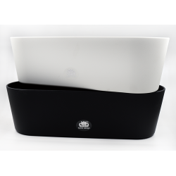 LENI Doniczka na parapet podłużna Flori 27x10x8 cm czarna