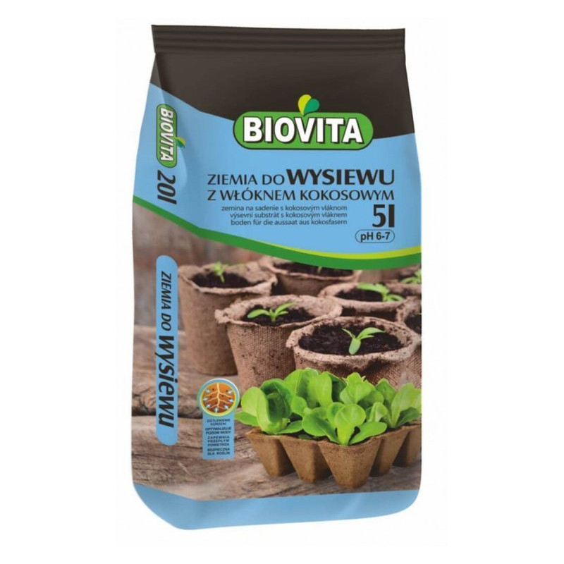 Biovita Ziemia Podłoże Do Wysiewu Nasion Z Włóknem Kokosowym 5L Biovita Ziemia Podłoże Do Wysiewu Nasion Z Włóknem Kokosowym 5L
