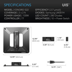AC Infinity IONGRID S22 130W Lampa LED Grow Full Spectrum Samsung LM301H 60x60cm AC Infinity IONGRID S22 130W Lampa LED Grow Full Spectrum Samsung LM301H 60x60cm