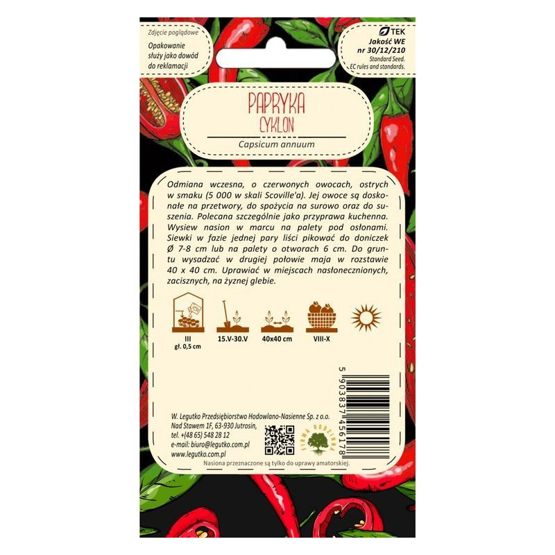 Papryka/Capsicum annuum/Cyklon/czerwone/0.5g