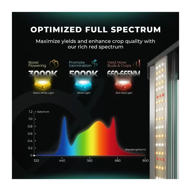 Mars Hydro Smart FC 1500-EVO 150W Samsung LM301H EVO Lampa Led Grow Full Spectrum