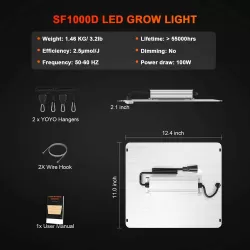 Spider farmer SF1000-D 100W SAMSUNG LM301B - lampa LED do uprawy roślin Spider farmer SF1000-D 100W SAMSUNG LM301B - lampa LED do uprawy roślin