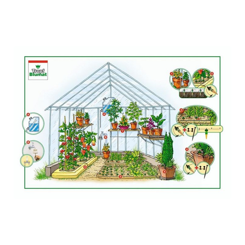Zestaw Tropf-Blumat 50 dla małej szklarni - system nawadniający