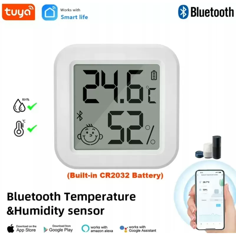 Mini Cyfrowy Czujnik Temperatury i Wilgotności 1,5" Bluetooth TUYA Mini Cyfrowy Czujnik Temperatury i Wilgotności 1,5" Bluetooth TUYA
