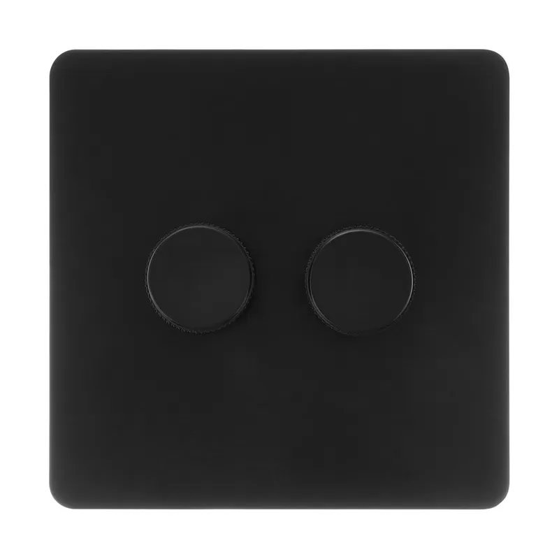 VERTICANA® WALL DIMMER 2-WAY BLACK - czarny ściemniacz ścienny, podwójny VERTICANA® WALL DIMMER 2-WAY BLACK - czarny ściemniacz ścienny, podwójny