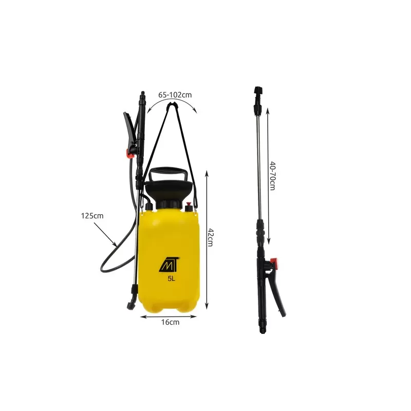 Malatec Spryskiwacz / Opryskiwacz ciśnieniowy do roślin 5L + zestaw dysz