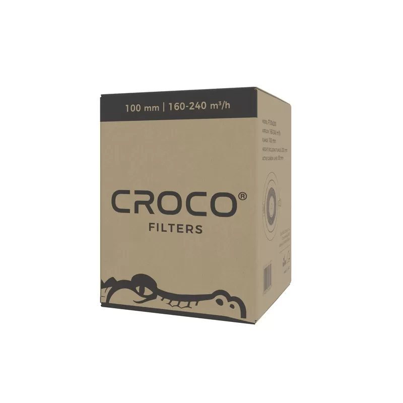 Croco Filters Black 160-240 m³/h fi 100mm - filtr węglowy do neutralizacji zapachów