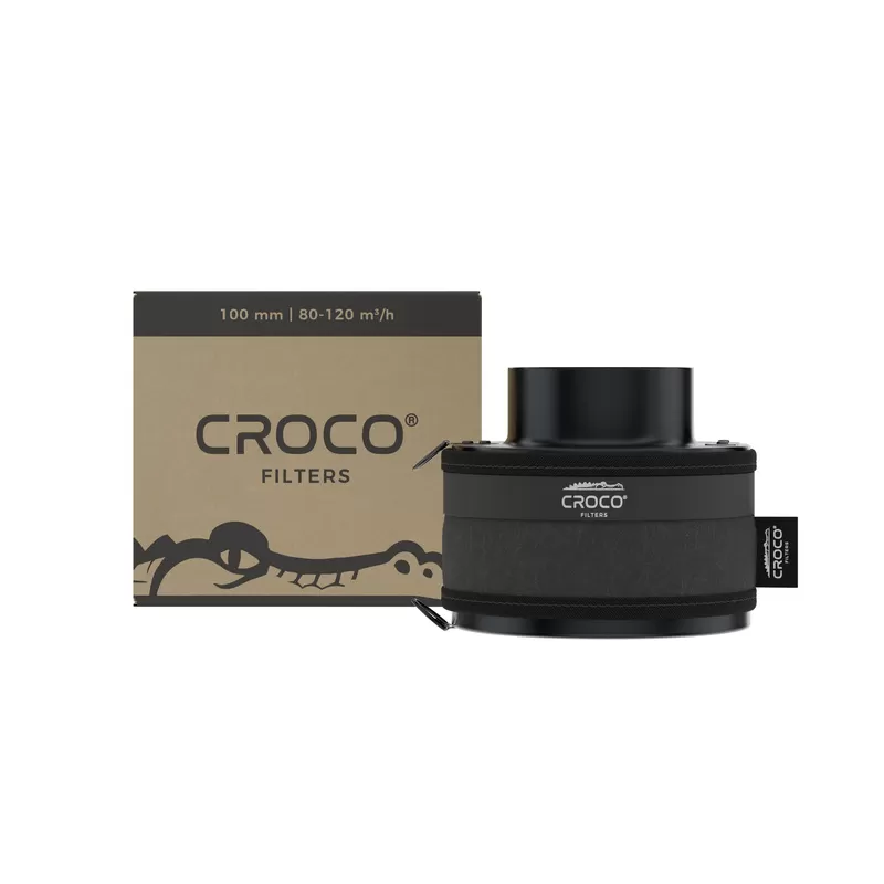 Croco Filters Black 80-120 m³/h fi 100mm - filtr węglowy do neutralizacji zapachów Croco Filters Black 80-120 m³/h fi 100mm - filtr węglowy do neutralizacji zapachów