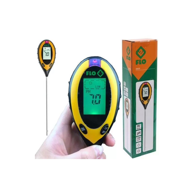 Elektroniczny tester podłoża 4w1 miernik pH gleby FLO Elektroniczny tester podłoża 4w1 miernik pH gleby FLO
