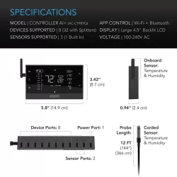 AC Infinity CONTROLLER AI+ kontroler klimatu z inteligentnym uczeniem do max. 32 urządzeń AC Infinity CONTROLLER AI+ kontroler klimatu z inteligentnym uczeniem do max. 32 urządzeń