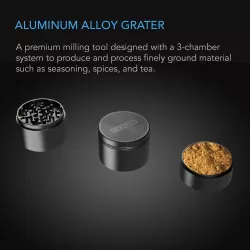 AC Infinity 3-komorowy grinder młynek metalowy czarny fi 6,25cm | premium AC Infinity 3-komorowy grinder młynek metalowy czarny fi 6,25cm | premium