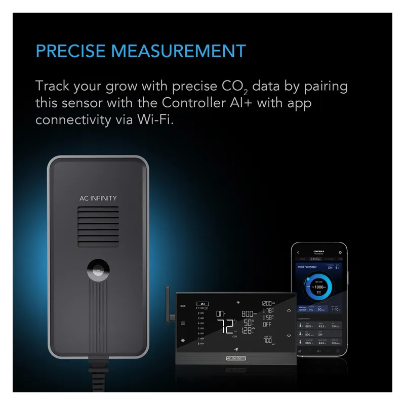 AC Infinity Czujnik CO₂ i światła do Kontrolera AI+ – inteligentne monitorowanie poziomu CO₂