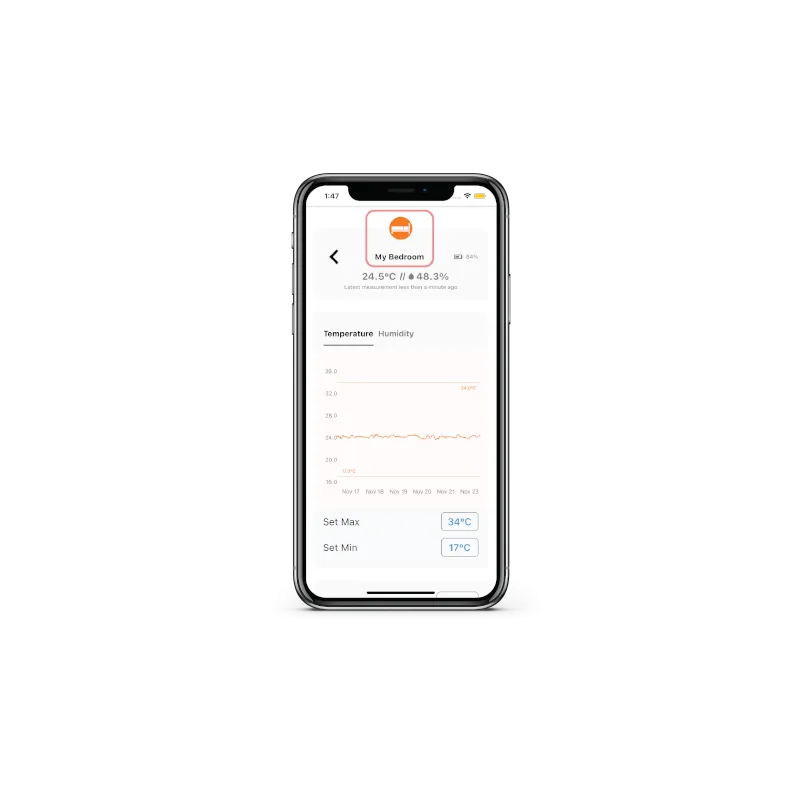iBebot AirComfort Bluetooth - inteligentny sensor temperatury i wilgotności | data logger iBebot AirComfort Bluetooth - inteligentny sensor temperatury i wilgotności | data logger