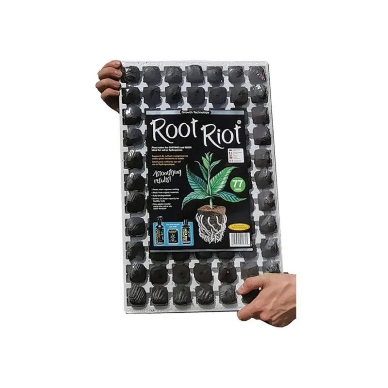 Growth Technology Root Riot Tray 77 - kostki gąbki torfowe do sadzonek / klonów taca 77szt