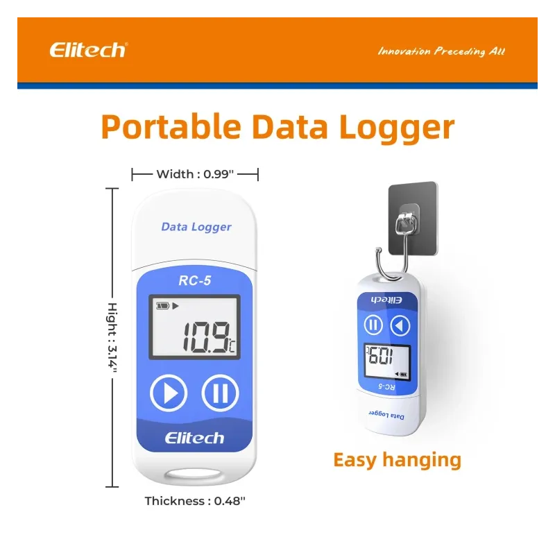 Elitech Przenośny rejestrator temperatury USB RC-5 z ekranem | data logger Elitech Przenośny rejestrator temperatury USB RC-5 z ekranem | data logger